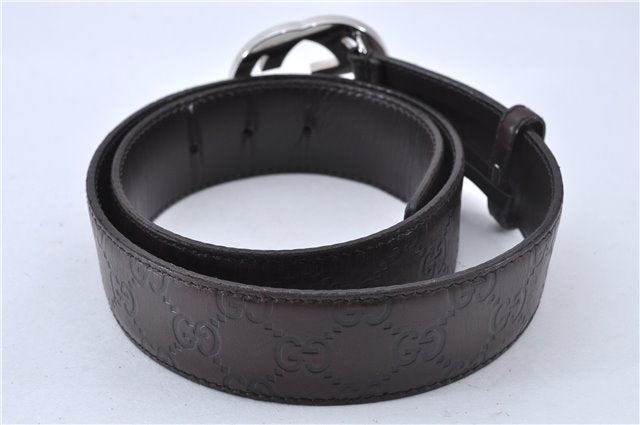 Auth GUCCI Guccissima Interlocking Belt GG Leather 85cm 33.5