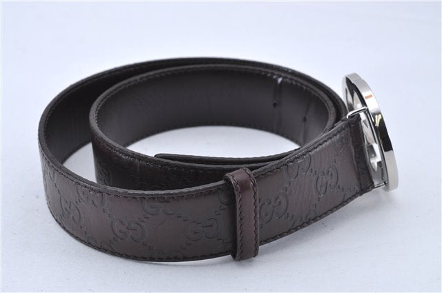 Auth GUCCI Guccissima Interlocking Belt GG Leather 85cm 33.5