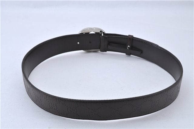 Auth GUCCI Guccissima Interlocking Belt GG Leather 85cm 33.5