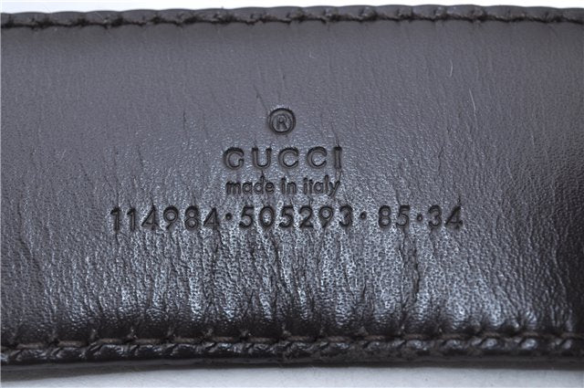 Auth GUCCI Guccissima Interlocking Belt GG Leather 85cm 33.5