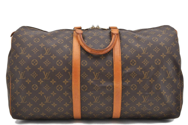 Authentic Louis Vuitton Monogram Keepall 55 Boston Bag M41424 LV 3356C