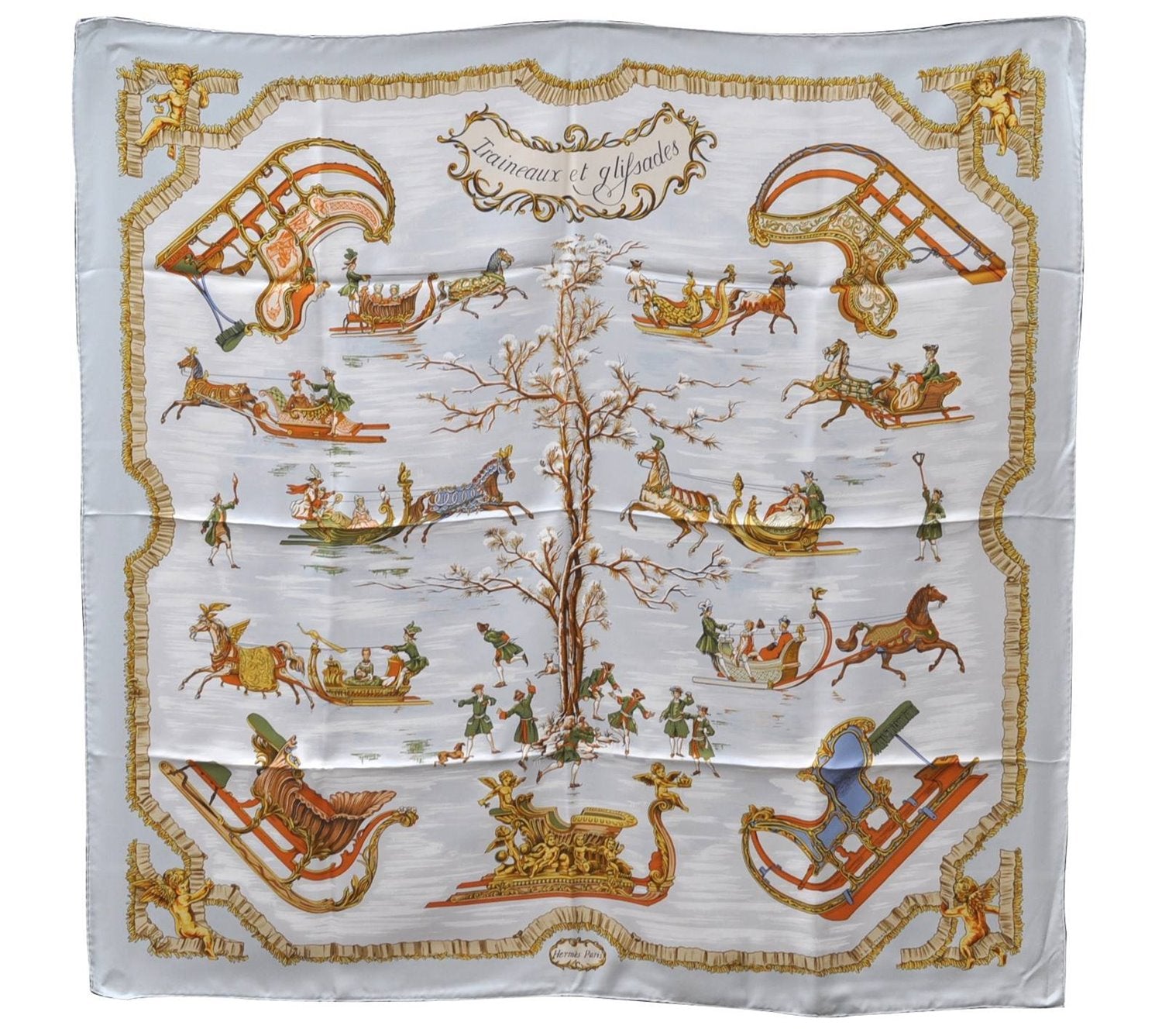 Auth HERMES Carre 90 Scarf 