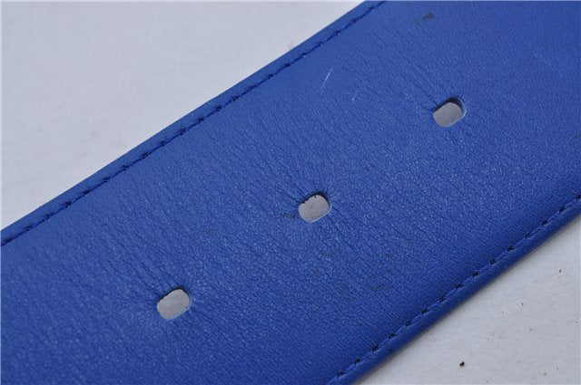 Authentic Christian Dior Vintage Belt Leather Size 65cm 25.6inches Blue CD 3358F