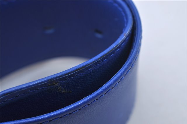 Authentic Christian Dior Vintage Belt Leather Size 65cm 25.6inches Blue CD 3358F