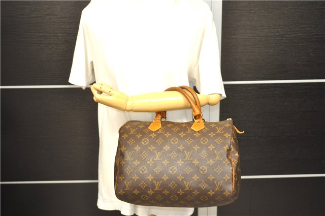 Authentic Louis Vuitton Monogram Speedy 30 Hand Bag M41526 LV Junk 3359C