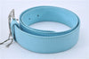 Authentic Christian Dior Belt Leather Size 70cm 27.6inches Light Blue CD 3359F