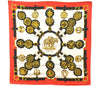 Authentic HERMES Carre 90 Scarf "cuivreries" Silk Red 3360D