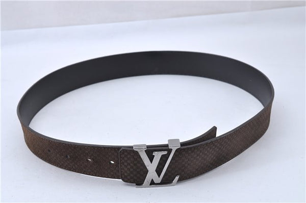 Authentic Louis Vuitton Micro Damier Ceinture LV Initial 35.4" M6876 Belt 3361F