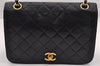 Authentic CHANEL Calf Skin Matelasse Chain Shoulder Bag Purse Black CC Box 3364I