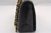 Authentic CHANEL Calf Skin Matelasse Chain Shoulder Bag Purse Black CC Box 3364I