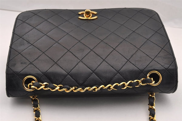 Authentic CHANEL Calf Skin Matelasse Chain Shoulder Bag Purse Black CC Box 3364I