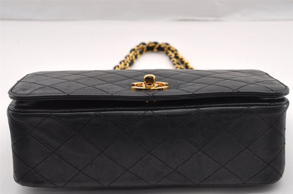 Authentic CHANEL Calf Skin Matelasse Chain Shoulder Bag Purse Black CC Box 3364I