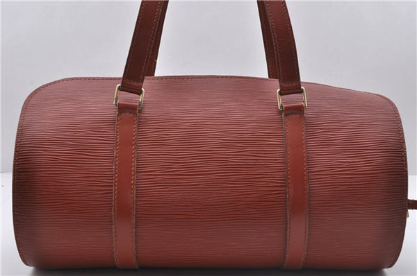 Authentic Louis Vuitton Epi Soufflot Hand Bag Brown M52223 LV 3367D