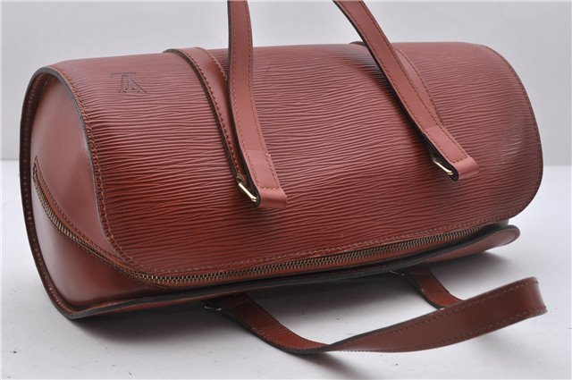 Authentic Louis Vuitton Epi Soufflot Hand Bag Brown M52223 LV 3367D