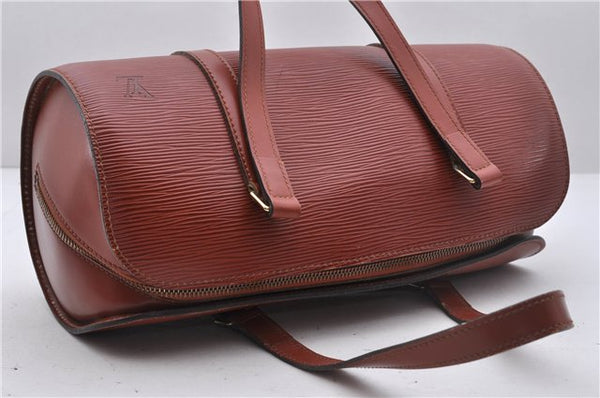 Authentic Louis Vuitton Epi Soufflot Hand Bag Brown M52223 LV 3367D