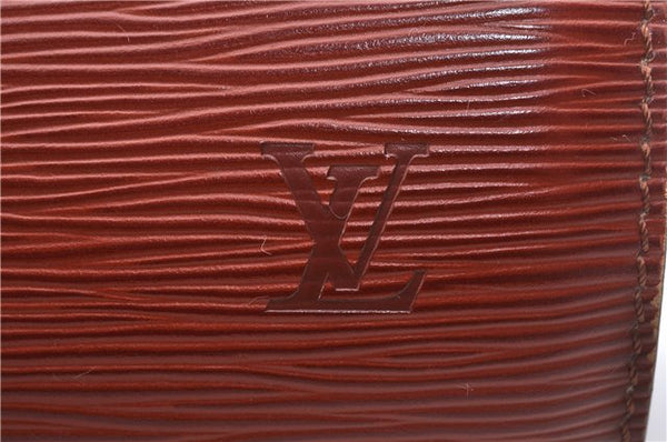Authentic Louis Vuitton Epi Soufflot Hand Bag Brown M52223 LV 3367D