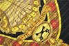 Authentic HERMES Pleats Scarf "IN SALZBURG" Silk Black 3367F