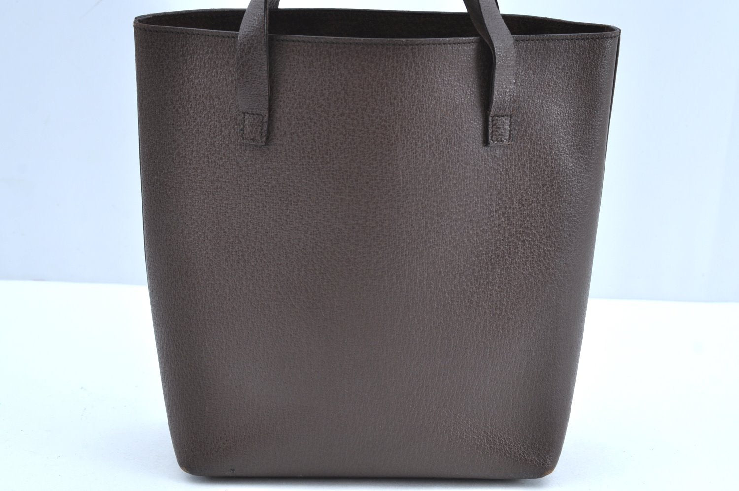 Authentic GUCCI Vintage Hand Tote Bag Purse Leather Brown 3367H