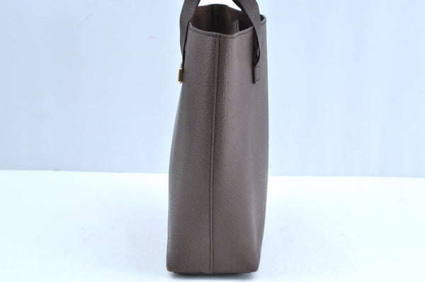 Authentic GUCCI Vintage Hand Tote Bag Purse Leather Brown 3367H