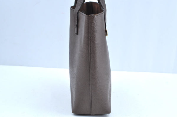 Authentic GUCCI Vintage Hand Tote Bag Purse Leather Brown 3367H