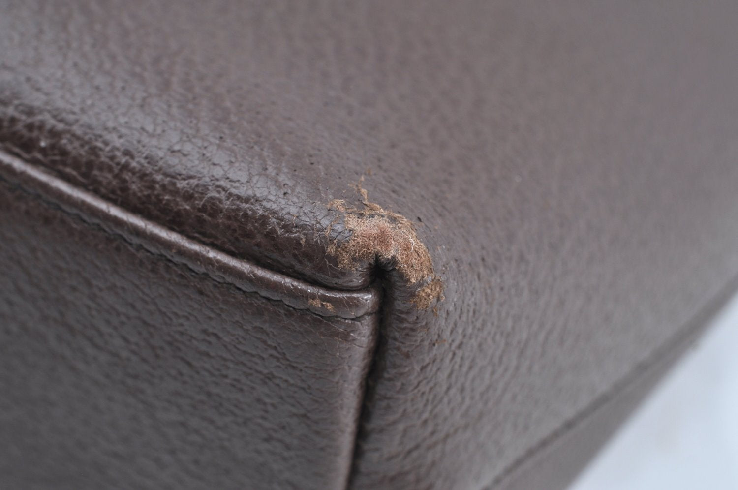 Authentic GUCCI Vintage Hand Tote Bag Purse Leather Brown 3367H