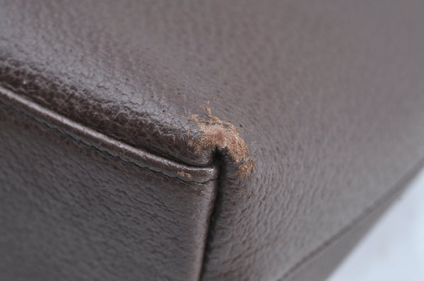 Authentic GUCCI Vintage Hand Tote Bag Purse Leather Brown 3367H