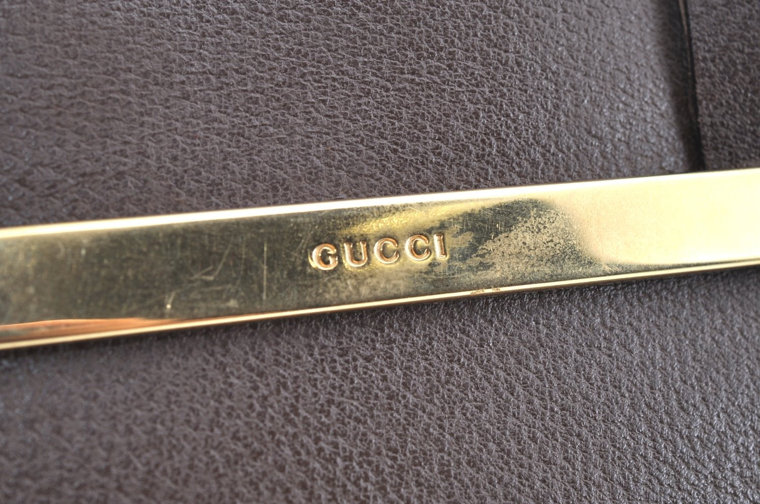 Authentic GUCCI Vintage Hand Tote Bag Purse Leather Brown 3367H