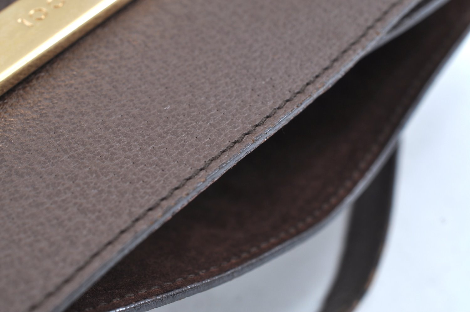 Authentic GUCCI Vintage Hand Tote Bag Purse Leather Brown 3367H