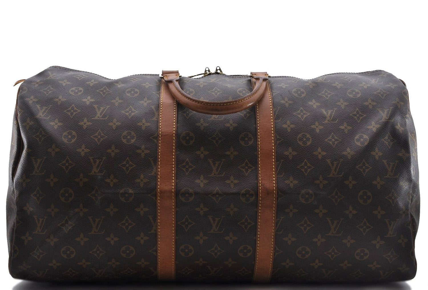 Authentic Louis Vuitton Monogram Keepall 55 Boston Bag M41424 LV 3369D