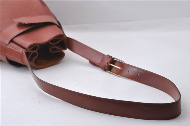 Authentic Louis Vuitton Epi Sac De Paule PM Shoulder Cross Bag Brown LV 3372D
