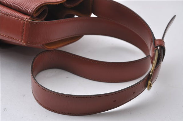 Authentic Louis Vuitton Epi Sac De Paule PM Shoulder Cross Bag Brown LV 3372D