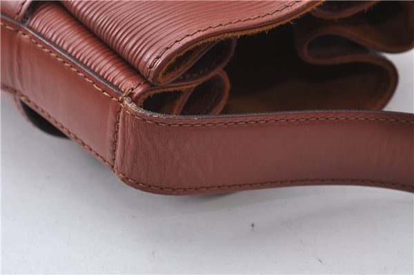 Authentic Louis Vuitton Epi Sac De Paule PM Shoulder Cross Bag Brown LV 3372D