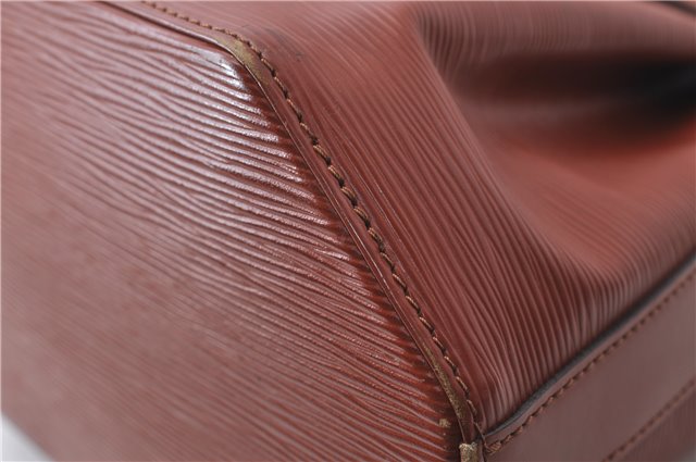 Authentic Louis Vuitton Epi Sac De Paule PM Shoulder Cross Bag Brown LV 3372D