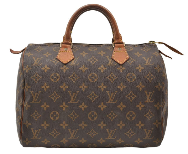 Authentic Louis Vuitton Monogram Speedy 30 Hand Boston Bag M41526 LV 3375E