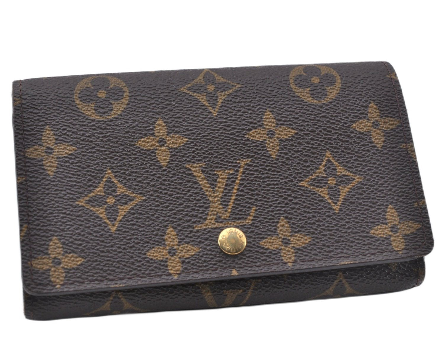 Auth Louis Vuitton Monogram Porte Monnaie Billets Tresor Wallet M61730 LV 3375F