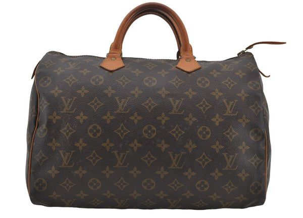 Authentic Louis Vuitton Monogram Speedy 35 Hand Boston Bag M41524 LV 3376E