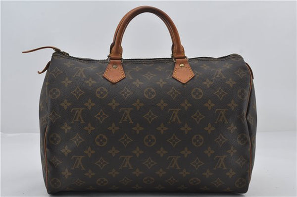 Authentic Louis Vuitton Monogram Speedy 35 Hand Boston Bag M41524 LV 3376E