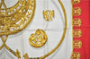 Authentic HERMES Carre 90 Scarf "LES CAVALIERES D'OR" Silk Red 3376F