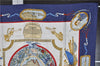 Authentic HERMES Carre 90 Scarf "LE GEOGRAPHE" Silk Blue 3377F