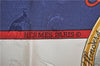 Authentic HERMES Carre 90 Scarf "LE GEOGRAPHE" Silk Blue 3377F