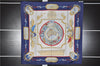 Authentic HERMES Carre 90 Scarf "LE GEOGRAPHE" Silk Blue 3377F