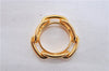 Authentic HERMES Scarf Ring Cheine D'ancre Design Gold Tone 3378F