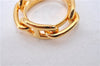 Authentic HERMES Scarf Ring Cheine D'ancre Design Gold Tone 3378F