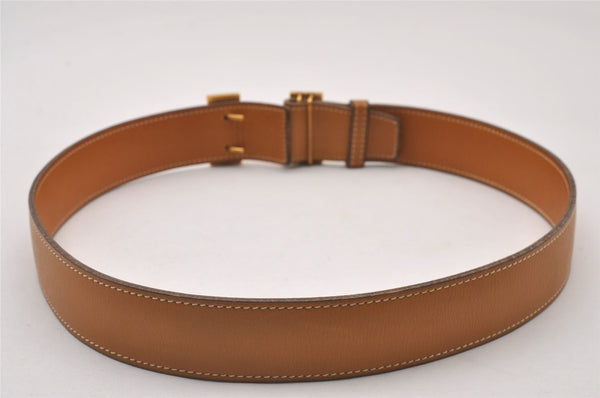 Authentic HERMES Vintage Leather Belt Size 70cm 27.6inches Brown 3378I