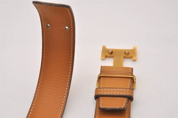 Authentic HERMES Vintage Leather Belt Size 70cm 27.6inches Brown 3378I