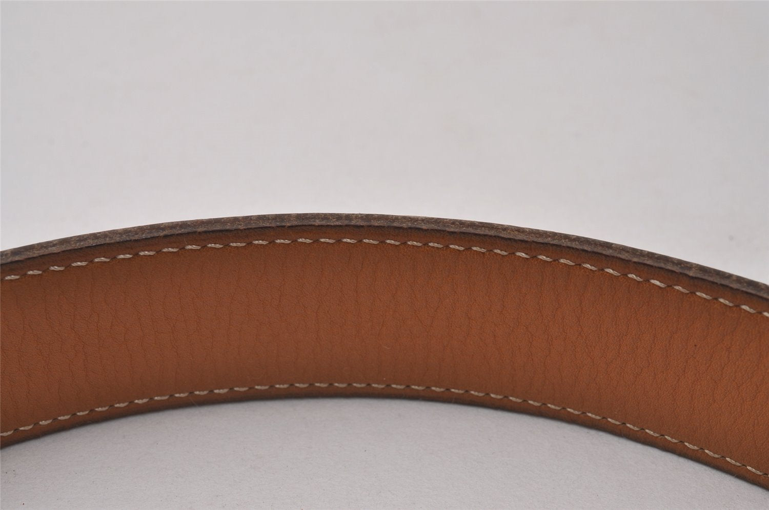 Authentic HERMES Vintage Leather Belt Size 70cm 27.6inches Brown 3378I