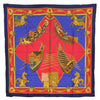 Authentic HERMES Carre 90 Scarf "Les Bissone de Venise" Silk Navy 3380F