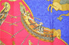 Authentic HERMES Carre 90 Scarf "Les Bissone de Venise" Silk Navy 3380F