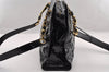 Authentic CHANEL Vintage Enamel CC Logo Chain Shoulder Tote Bag Black 3380I