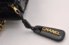 Authentic CHANEL Vintage Enamel CC Logo Chain Shoulder Tote Bag Black 3380I
